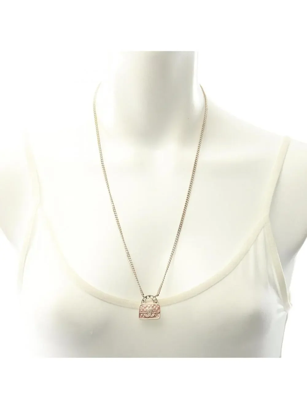 Chanel Cc Logo Pendant Necklace Metal #234239C15B